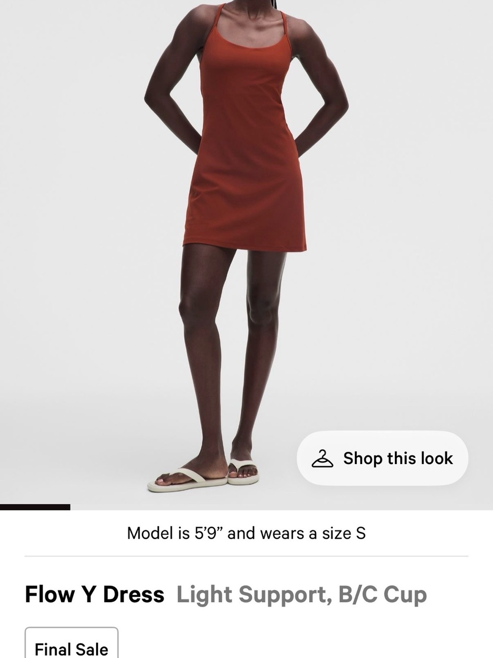 NWT lululemon athletica rust-red mini slip dress